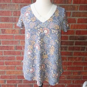 Honeyme V-neck Floral Top, Sz. Large
